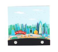 3D Desk Calendar, 3D Paper Carving Memo Pad Calendar 2026 City Landmark Buildings