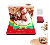 3D Desk Calendar - Christmas Snowman Notepad Sculpture | Art Paper Tear-Off for Desktop Planning Holiday Writing Studying Advent Workplace Festival Home Decor
