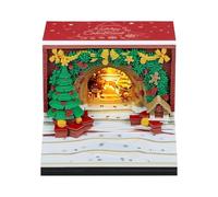 3D Desk Calendar - Christmas Tear Off 3D Notebook 2026 Agenda - Home Decor Memo Block with LED Lights for Home Dorm Room Living Room Office School Adults Children