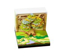 3D Desk Calendar For 2026.3D Art Self Adhesive Notebooks - Tree House Shaped Time Notebook for Desk Thanksgiving Christmas Housewarming Office