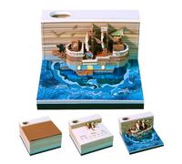 3D Desk Calendar - Pirate Ship Paper Sculpture Ornament | Office Decoration 2026 For School, Home, Festival, Holiday, Family, Party Gift For Men And Women