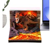 3D Desktop Calendar 2027 Tear Away Paper Carving Art Dinosaur Memo Pad