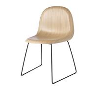 3D Dining Chair Oak - Sledge Base Black - Plastic Glides Gubi - 5715015972611