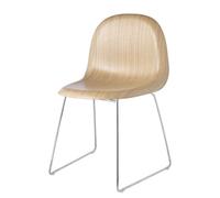 3D Dining Chair Oak - Sledge Base Steel - Felt Glides Gubi - 5715015972581