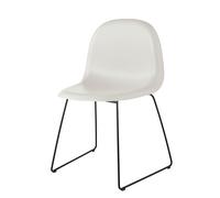 3D Dining Chair Plastic Alabaster White - Sledge base Felt Glides Gubi - 5715015974455