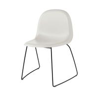 3D Dining Chair Plastic Shell Alabaster White - Sledge base Felt glides stackable Gubi - 5715015994415
