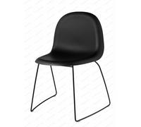 3D Dining Chair Plastic Shell black - Sledge base Felt glides stackable Gubi - 5715015994392