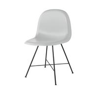 3D Dining Chair Plastic Shell Lunar Gray - Felt gliders Gubi - 5715015974479