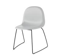 3D Dining Chair Plastic Shell Lunar Gray - Sledge base Plastic glides stackable Gubi - 5715015994361