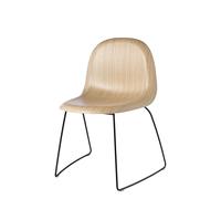 3D Dining Chair stackable Oak - Sledge base Felt glides Gubi - 5715015994453