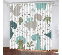 3D Dinosaur Blackout Curtains Polyester Fabric 2 Panels 107x138cm Thermal Insulated Room Darkening Eyelet Curtain Cartoon Animal Window Drapes for Home Decoration(Image 23-2)