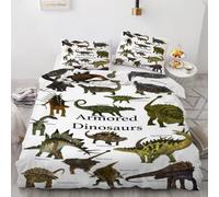 3D Dinosaur Double Duvet Cover Set 200x200cm 3 piece Soft Microfiber Reversible Bedding Set Animal Dinosaurs Comforter Cover with Zipper Closure Quilt Cover with 2 Pillowcase 50x75cm（Image 1-3）