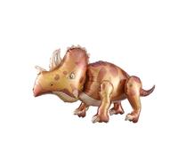 3D Dinosaur Foil Balloons, Self-standing Aluminum Foil Dinosaur Party Balloons Brown Triceratops for Birthday, Baby Shower, Jungle Theme Party Decorations