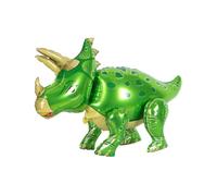 3D Dinosaur Foil Balloons, Self Standing Aluminum Foil Dinosaur Party Balloons Green Triceratops for St Patrick's Day, Birthday, Baby Shower, Jungle Theme Party Decorations