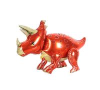 3D Dinosaur Foil Balloons, Self-standing Aluminum Foil Dinosaur Party Balloons Orange Triceratops for Birthday, Baby Shower, Jungle Theme Party Decorations