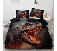3D Dinosaur King Size Duvet Cover Set 220x230cm 3 piece Soft Microfiber Reversible Bedding Set Animal Dinosaurs Comforter Cover with Zipper Closure Quilt Cover with 2 Pillowcase 50x75cm（Image 3-2）
