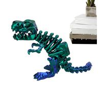3D Dinosaur Skeleton Figure - Flexible Articulated Toy Model, Freestanding Decorative Sculpture, Smooth Finish, Collectible Exhibition Piece | Desk Ornament for Adults,