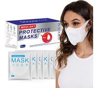 3D Disposable Mask, Elastic Cloth Ear Straps Breathable Face Mask Individual Package 50pcs White