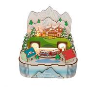 3D DIY Christmas Music Box - Wooden Carousel Puzzle with LED Lights & Holiday Music, USB Rechargeable Desktop Decor, Creative for Adults & Teens