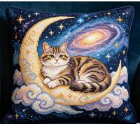 3D Diy Latch Hook Kits-With Colorful Printed Canvas,Cute Cat On The M