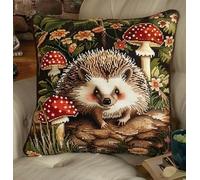 3D Diy Latch Hook Kits-With Colorful Printed Canvas,Hedgehog Red Mush