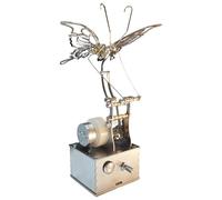 3D DIY Mechanical Metal Insect Model, Butterfly Animal Themed DIY 3D Puzzle with Melody Box Display, Winged Sculpture, Gear-Driven Butterfly Design, Creative Desk Decor Gift