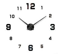 3D DIY Mirror Wall Clock, Large Wall Clocks With Silent Non Ticking Movement, 80-120cm Diameter Adjustable For Home Office (Black)