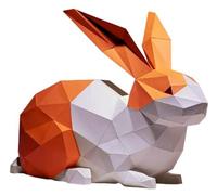 3D DIY Paper Model Rabbit Year Sculpture Home Decoration Puzzles Animals Models Origami Pre-Cut Paper Craft Origami Puzzle DIY Animal Paper Craft Hand Molded Decoration Origami Paper
