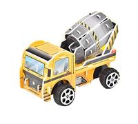 3D DIY Pull Back Engineering Car Model Educational Building Toy for Kids Learning Assembly Kit (D, One Size)