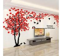 3D DIY Tree Wall Sticker Large Family Bird and Tree Wall Decal Art Mural Stickers Home Decor for Living Room Bedroom Home Decoration TV Backdrop Wall