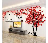 3D DIY Tree Wall Sticker Large Family Bird and Tree Wall Decal Art Mural Stickers Home Decor for Living Room Bedroom Home Decoration TV Backdrop Wall