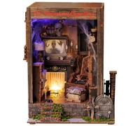 3D DIY Wooden Miniature Dollhouse Kit Adult Gift Ghost Haunted House with LED Light