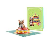 3D Dog Birthday Card - Cute Postcard Decoration, Creative Fun Design, Lightweight Cardstock, Vibrant Printed Artwork, Foldable Easy Use, Personalized Message Space | Birthday Greeting C