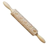 3D Dog Rolling Pin, Wooden Embossed Patterned Dough Roller, 13.8 Inch - Decorative Engraved Pattern for Baking,Pie, Pizza,Pastries, Pasta and Cookies