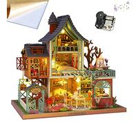 3d Dollhouse Wooden Miniature Furniture Kit Diy Handmade Artwork Jungle Loft Building Model Holiday Birthday Gift Duplex Pastoral Style Literary Villa