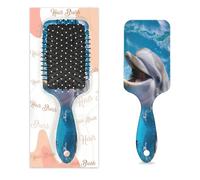 3D Dolphin Hair Brush Ocean Fish Animal Wet Dry Air Cushion Hair Brush Plastic Detangler Hairbrush for Kids Adults Back To School Gift Women Men