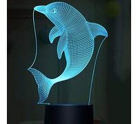 3D Dolphin Night Light Lamp 7 Color Change LED Touch USB Table Gift Kids Toys Decor Decorations Christmas Valentines Gift Birthday Gift【7 to 15 Days to Arrive in England】