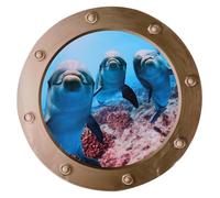 3D Dolphin Sticker for Room, Waterproof PVC Removable Wall Decor