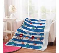 3D Dolphin Throw Blanket 100x130cm Microfiber Fleece Ultra Soft Cozy Plush Warm Octopus Sherpa Blanket All Season for Home Couch Bed Chair Travel（Pattern 10-1）