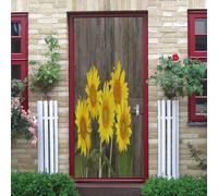 3D Door Art Self-Adhesive Door Stickers Posters Wallpapers Murals Wall Stickers Photo Plant Sunflower Flower 95 X 215 Cm PVC Removable Door Decoration for Living Room Bedroom Bathroom Kitc-1623333560