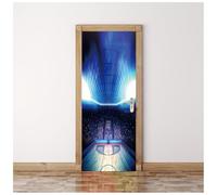3D Door Art Stickers for Interior Doors Kids Glare Basketball Court Passion 95X215Cm Self-Adhesive Door Decal Murals Waterproof Removable Poster Wallpaper Bedroom Living Room Bathroom Home Decorati