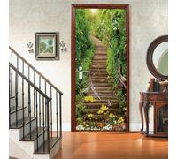 3D Door Art Trees Road Landscape 88 X 200 Cm Removable Door Stickers, PVC Self-Adhesive Waterproof Door Murals, Children Kids Bedroom Bathroom Kitchen Interior Doors Decoration Stickers Do-5937400923