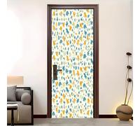3D Door Mural 95x215 cm Abstract Dinosaur Theme Self Adhesive Removable PVC Door Sticker Multicolor Stickers for Interior Doors Bedroom Living Room Bathroom House Decoration