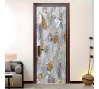 3D Door Mural 95x215 cm Shell Fragments Texture Self Adhesive Removable PVC Door Sticker Multicolor Stickers for Interior Doors Bedroom Living Room Bathroom House Decoration