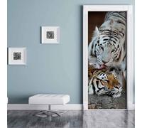 3D Door Mural Animal Tiger 88 X 200 Cm Art Door Stickers for Interior Doors Kids Wall Stickers Self Adhesive Poster Wallpaper Bedroom Living Room Office Bathroom House Decoration Boy Girl -2517415542
