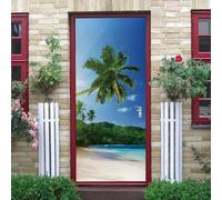 3D Door Mural - Beach View - 90 X 210 Cm - Office Art Door Stickers for Interior Doors, Bedroom Living Room Bathroom House Decoration - Children's Room Boys and Girls Room Door Photo-75607722156066