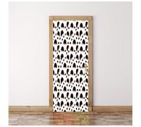 3D Door Mural Black and White Hedgehog Pattern 77X200Cm Waterproof Removable Art Door Stickers Kids Girls Boys Room Bedrooms Bathroom Toilet Home Decoration Decal Art Poster Wallpaper Removable Mur