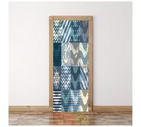 3D Door Mural Blues Nautical Collage 77X200Cm Waterproof Removable Art Door Stickers Kids Girls Boys Room Bedrooms Bathroom Toilet Home Decoration Decal Art Poster Wallpaper Removable Mural