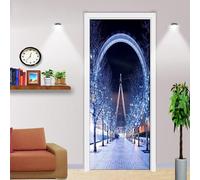 3D Door Mural City Street Landscape 80 X 200 Cm Waterproof Removable Art Door Stickers Kids Girls Boys Room Bedrooms Bathroom Toilet Home Decoration Decal Art Poster Wallpaper Removable Mu-436418336