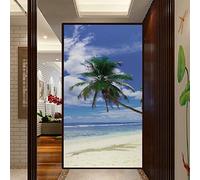 3D Door Mural Door Office Art Door Stickers for Interior Doors Beach and Sea W30.3 x H78.7 Inch Bedroom Living Room Bathroom House Decoration